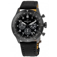 Breitling Super Avi B04 Chronograph GMT 46 Mosquito Night Fighter Black Dial Fabric Strap Men's Replica Watch SB04451A1B1X1