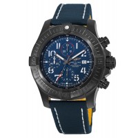 Breitling Super Avenger Chronograph 48 Night Mission Blue Dial Blue Leather Strap Men's Replica Watch V13375101C1X1