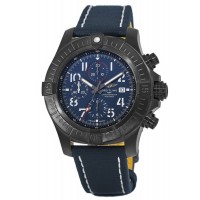 Breitling Super Avenger Chronograph 48 Night Mission Blue Dial Leather Men's Replica Watch V13375101C1X2