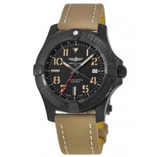 Breitling Avenger Automatic GMT 45 Night Mission Black Dial Sand Leather Strap Men's Replica Watch V32395101B1X1