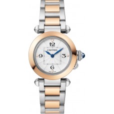 Cartier Pasha Opaline Dial Rose Gold and Steel Women's Replica Watch W2PA0007