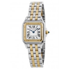 Cartier Panthere de Cartier Small Yellow Gold &amp; Stainless Steel Silver Dial  Women's Replica Watch W2PN0006