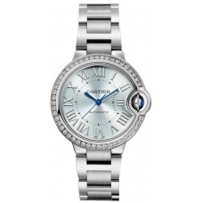 Cartier Ballon Bleu de Cartier Blue Dial Diamond Steel Women's Replica Watch W4BB0028