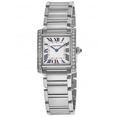 Cartier Tank Francaise Medium Diamond Stainless Steel Women's Replica Watch W4TA0009