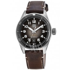 Tag Heuer Autavia Calibre 5 Chronometer Black Dial Brown Leather Strap Men's Replica Watch WBE5114.FC8266