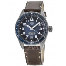 Tag Heuer Autavia Calibre 5 Chronometer Blue Dial Leather Strap Men's Replica Watch WBE5116.FC8266