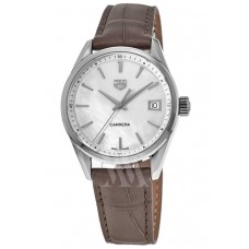 Tag Heuer Carrera Quartz Mother of Pearl Dial Brown Leather Strap Women's Replica Watch WBK1311.FC8258