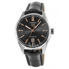Tag Heuer Carrera Automatic Black Rose Gold Dial Leather Men's Replica Watch WBN2113.FC6505
