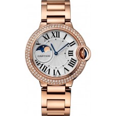 Cartier Ballon Bleu de Cartier Silver Dial Diamond 18kt Rose Gold Women's Replica Watch WJBB0025