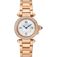 Cartier Pasha De Cartier Opaline Dial Diamond Rose Gold Women's Replica Watch WJPA0018