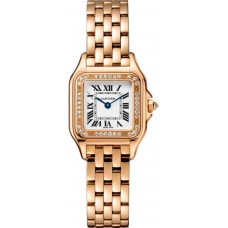 Cartier Panthere de Cartier Small Silver Dial Diamond Rose Gold Women's Replica Watch WJPN0049