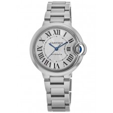 Cartier Ballon Bleu 33mm Silver Dial Steel Women's Replica Watch WSBB0044