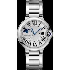 Cartier Ballon Bleu Moonphase 37mm Silver Dial Steel Unisex Replica Watch WSBB0050
