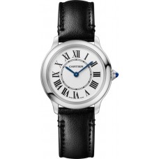 Cartier Ronde Must De Cartier Silver Dial Leather Strap Women's Replica Watch WSRN0030