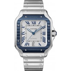 Cartier Santos De Cartier Grey Dial Steel Men's Replica Watch WSSA0047