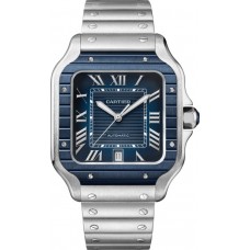 Cartier Santos De Cartier Blue Dial Stainless Steel Men's Replica Watch WSSA0048