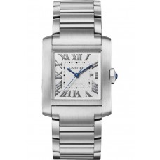 Cartier Tank Francaise Large Silver Dial Women's Replica Watch WSTA0067