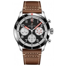 Breitling Classic Avi Chronograph 42 Mosquito Black Dial Leather Strap Men's Replica Watch Y233801A1B1X1