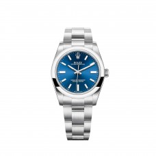Rolex Oyster Perpetual 34 Bright Blue Dial Oyster Bracelet m124200-0003 replica