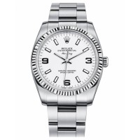 Rolex Air-King White Gold Fluted Bezel White dial 114234 WAO Replica