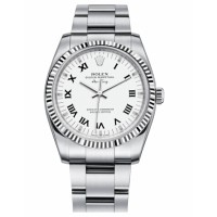 Rolex Air-King White Gold Fluted Bezel White dial 114234 WRO Replica