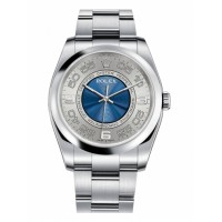Rolex Oyster Perpetual No Date Stainless Steel Silver & Blue dial 116000 SBLAO Replica