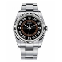 Rolex Oyster Perpetual No Date Stainless Steel Black & orange dial 116034 BKORAO Replica