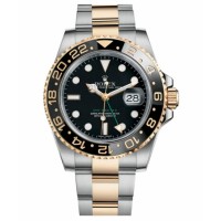 Rolex GMT Master II Stainless Steel and Yellow Gold Black Dial 116713 LN Replica