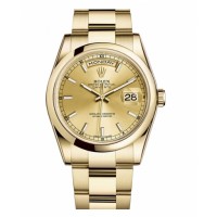 Rolex Day Date Yellow Gold Champagne Dial 118208 CHSO Replica