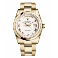 Rolex Day Date Yellow Gold Ivory pyramid Dial 118208 IPRO Replica