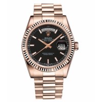 Rolex Day Date Pink Gold Black Dial 118235 BKSP Replica