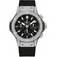 Hublot Big Bang Black Dial Chronograph Diamond Men's Watch 301.SX.1170.RX.1704 Copy Replica