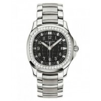 Patek Philippe Aquanaut Luce Diamond Black Dial Stainless Steel Ladies Watch 5087/1A-001 Copy Replica