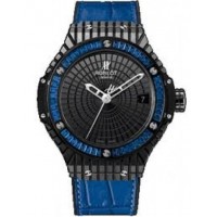 Hublot Big Bang Steel Caviar Black Dial Blue Gummy Alligator Men's Watch 346.CD.1800.LR.1901 Copy Replica