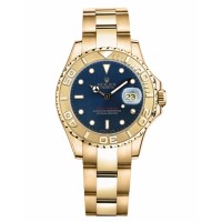 Rolex Yacht-Master Yellow Gold Bluel dial Ladies Watch 169628 B Replica