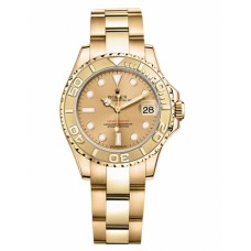Rolex Yacht-Master Yellow Gold Champagne dial Ladies Watch 169628 CH Replica
