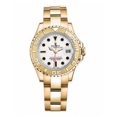 Rolex Yacht-Master Yellow Gold White dial Ladies Watch 169628 W Replica