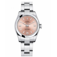 Rolex Oyster Perpetual No Date Stainless Steel Pink dial Ladies watch 176200 PAO Replica