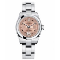 Rolex Oyster Perpetual No Date Stainless Steel Pink dial Ladies watch 176200 PMAO Replica