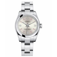 Rolex Oyster Perpetual No Date Stainless Steel Silver dial Ladies watch 176200 SAPIO Replica