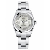 Rolex Oyster Perpetual No Date Stainless Steel Silver dial Ladies watch 176200 SMAO Replica