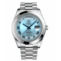 Rolex Day Date II President Platinum Ice blue concentric dial 218206 IBCRP Replica