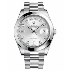 Rolex Day Date II President Platinum Silver dial 218206 SDP Replica