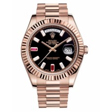 Rolex Day Date II President Pink Gold Black dial 218235 BKDRP Replica