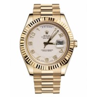 Rolex Day Date II President Yellow Gold Ivory concentric circle dial 218238 ICAP Replica