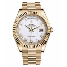 Rolex Day Date II President Yellow Gold White dial 218238 WRP Replica