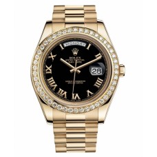 Rolex Day Date II President Yellow Gold Black dial 218348 BKRP Replica