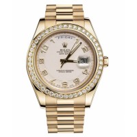 Rolex Day Date II President Yellow Gold Ivory concentric dial 218348 ICAP Replica