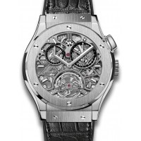 Hublot Classic Fusion Tourbillon Skeleton Titanium Watch 506.NX.0170.LR Copy Replica