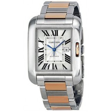 Cartier Tank Anglaise Stainless Steel and Pink Gold W5310037 Replica